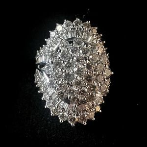 4ct Oval Diamond Cluster Ring